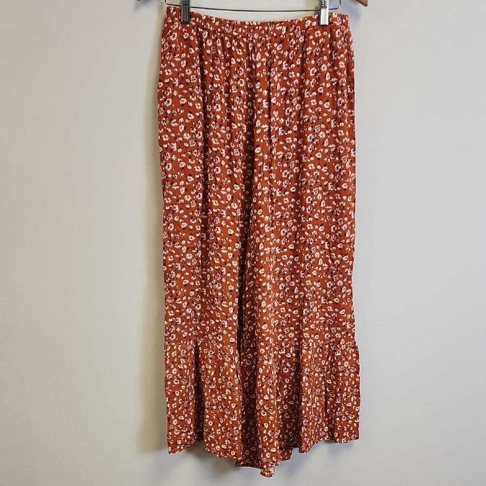 Rust Floral PANTS - Women